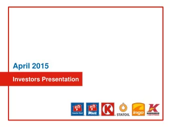 April 2015  Investors Presentation  Alimentation Couche-Tard Inc.  Company Privileged and