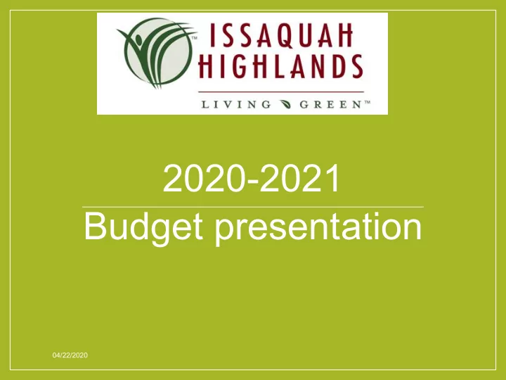 2020 2021 budget presentation