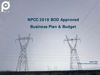 NPCC 2018 BOD Approved  Cost Allocation  Business Plan &amp; Budget  Discussion I tem  # 4  FERC