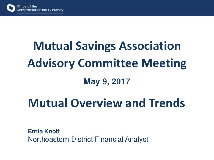 mutual savings association advisory committee meeting
