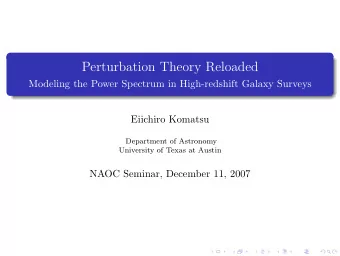 Perturbation Theory Reloaded  Modeling the Power Spectrum in High-redshift Galaxy Surveys  Eiichiro