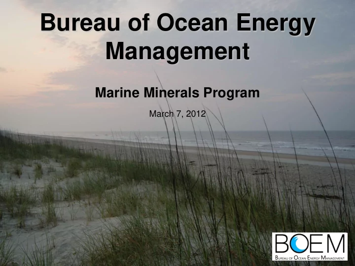 bureau of ocean energy management