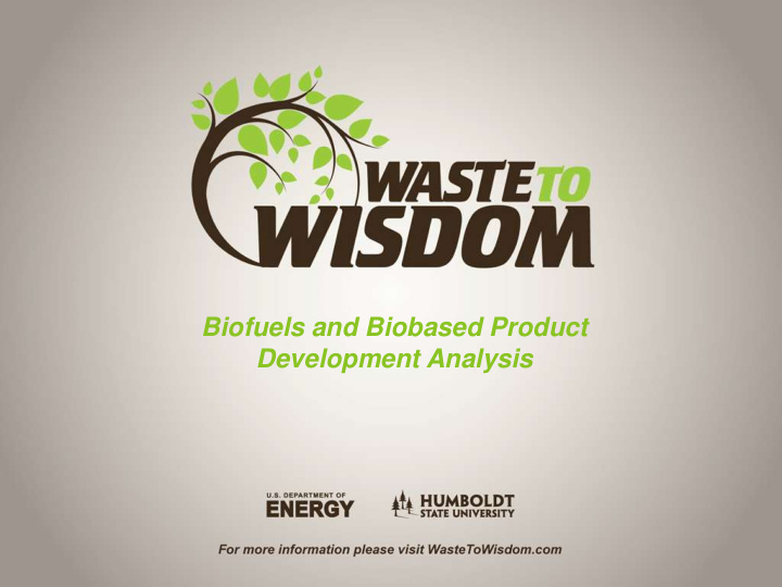 biofuels and biobased product development analysis