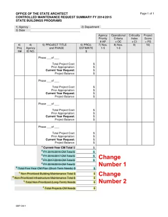 Change A FY 2016/2017 CM Total $  $ A FY 2017/2018 CM Total $  $  Number 1 A FY 2018/2019 CM Total