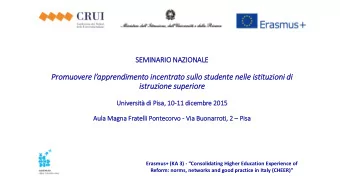 is  istru  truzione su  supe  periore  Univ  iversit di  i Pis  isa, 10-11 dice  icembre 2015