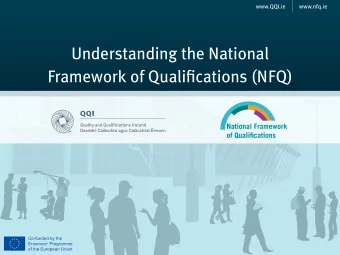 Understanding the National  Framework of Qualifjcations (NFQ)  www.QQI.ie  www.nfq.ie  NFQ Diagram