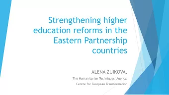 countries  ALENA ZUIKOVA, The Humanitarian Techniques Agency,  Centre for European