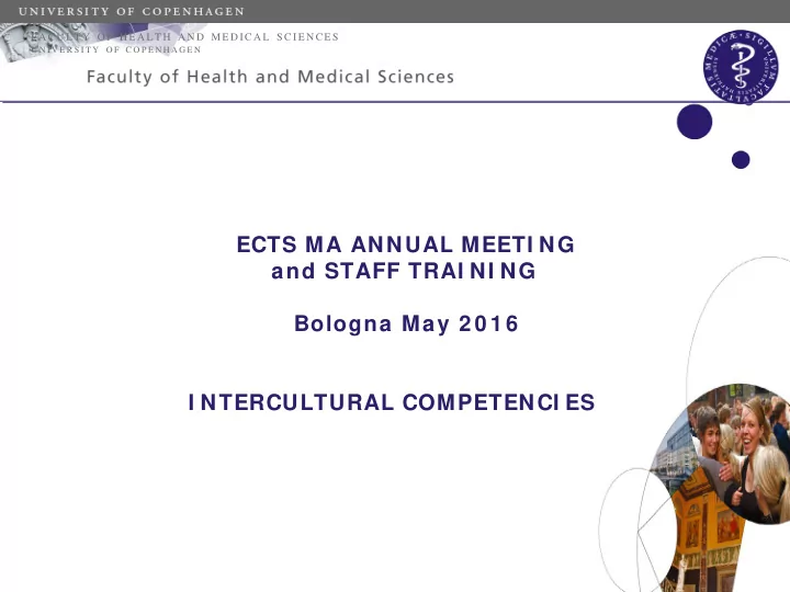 ects ma annual meeti ng and staff trai ni ng bologna may