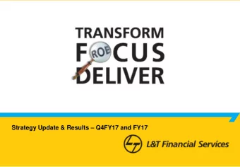 Strategy Update &amp; Results  Q4FY17 and FY17  1  Disclaimer  This presentation does not