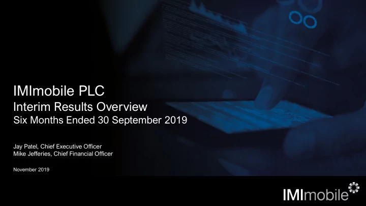 imimobile plc
