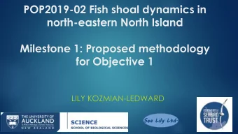 POP2019-02 Fish shoal dynamics in  north-eastern North Island  Milestone 1: Proposed methodology