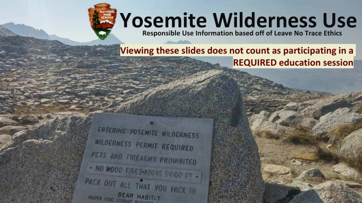 yosemite wilderness use