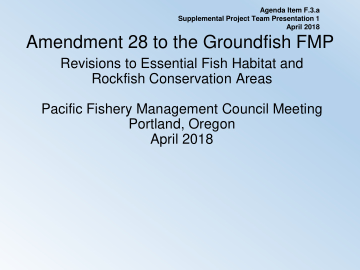 amendment 28 to the groundfish fmp
