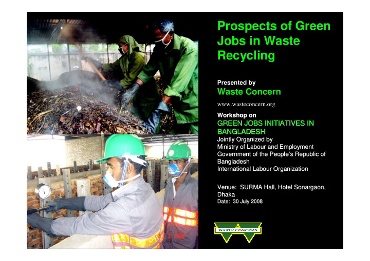 prospects of green jobs in waste recycling