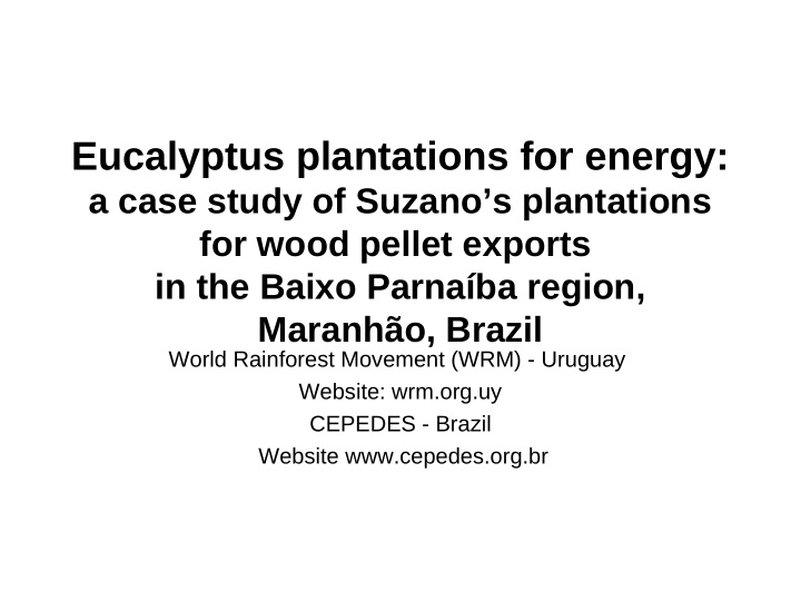 eucalyptus plantations for energy