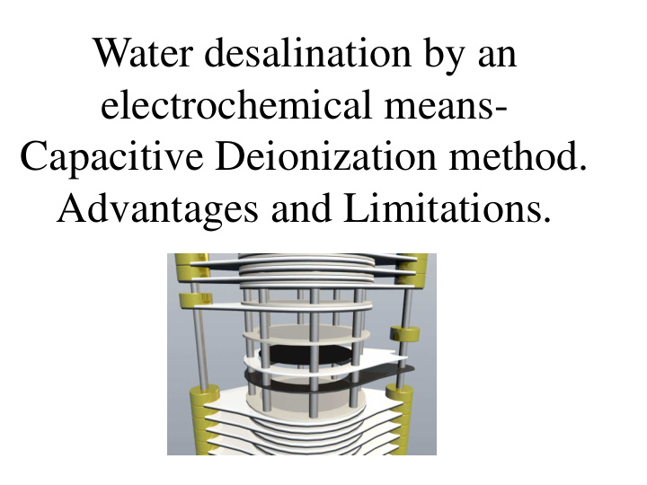 water desalination by an