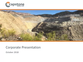 Corporate Presentation  October 2018  1  Cautionary Note On Forward Looking Information  This