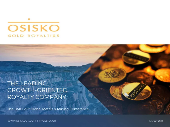 the leading growth oriented royalty company