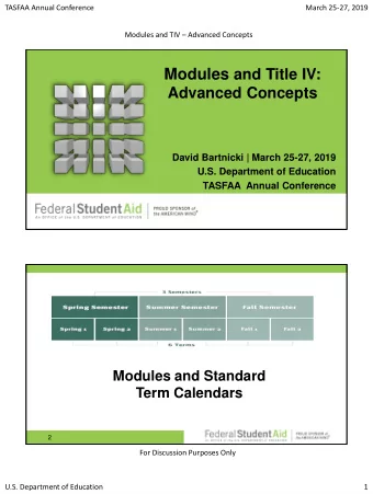 8-wk module  8-wk module  8-wk module  8-wk module  October 15  3  Disbursement Considerations