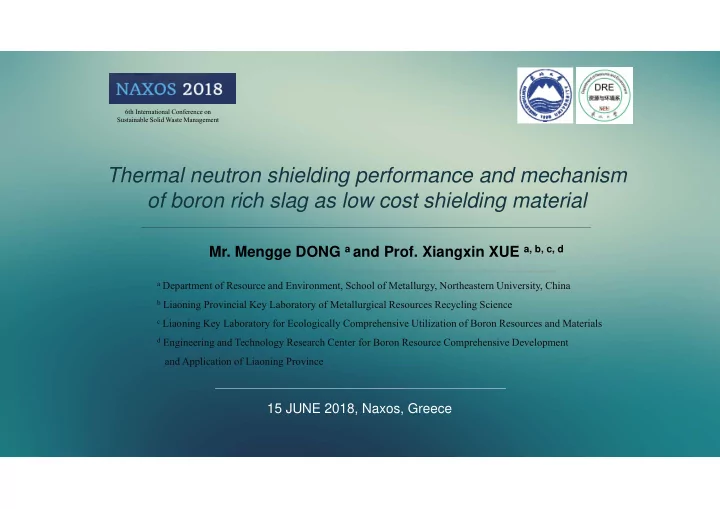 thermal neutron shielding performance and mechanism of