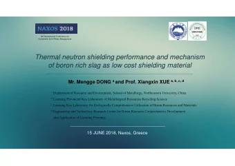 Thermal neutron shielding performance and mechanism  of boron rich slag as low cost shielding