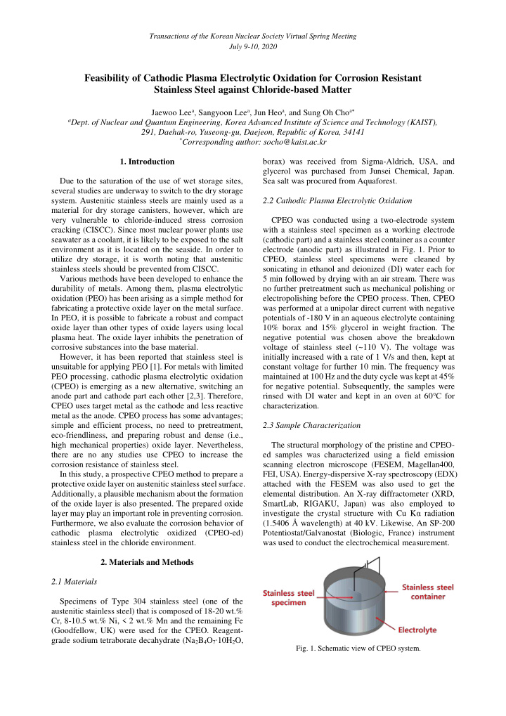feasibility of cathodic plasma electrolytic oxidation for