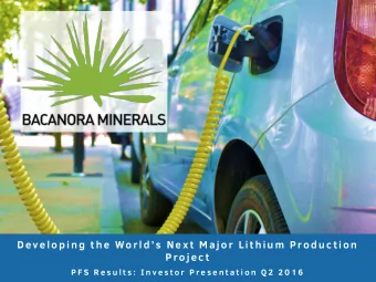 Project  P F S  R e s u l t s :  I n v e s t o r  P r e s e n t a t i o n  Q 2  2 0 1 6  DISCLAIMER