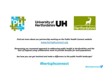 #hertsphconnect  @hertsphconnect  The Dark Side of  Appearance:  Body Image Disorders,  Exercise