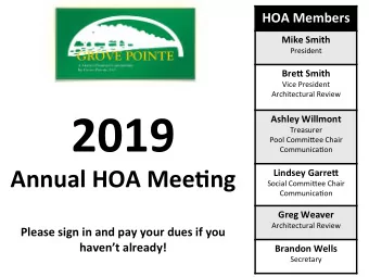 President   BreD  Smith    Vice  President    Architectural  Review