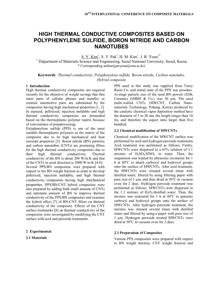 high thermal conductive composites based on polyphenylene