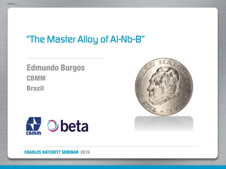 the master alloy of al nb b