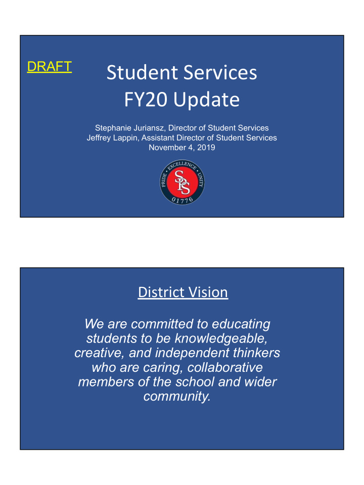 student services fy20 update