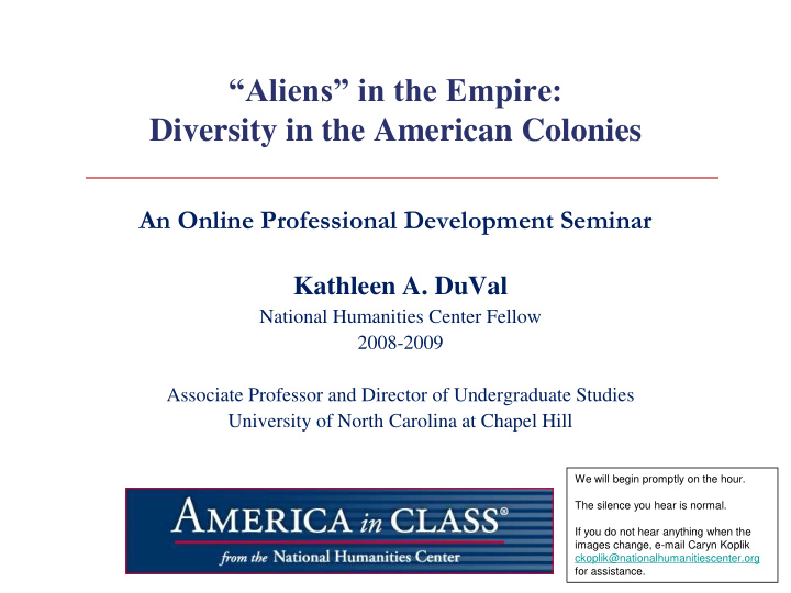 aliens in the empire diversity in the american colonies