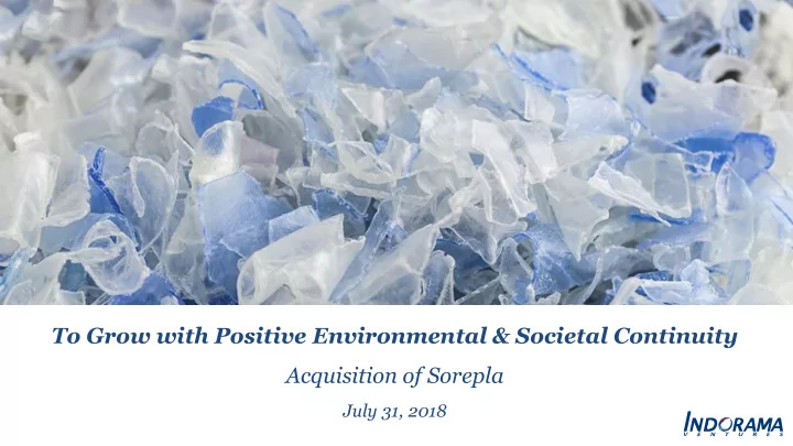 to grow with positive environmental societal continuity