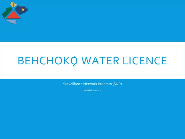 behchok water licence