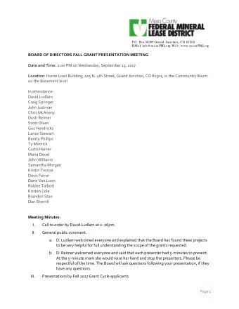 P.O. Bo x 3039  Gra nd Junc tio n, CO 81502  E  -Ma il: info @ me sa F  ML  .o rg  We b : www.me