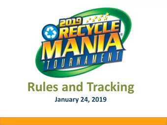 Rules and Tracking  January 24, 2019  Webinar Agenda  Overview of Competition Categories  How