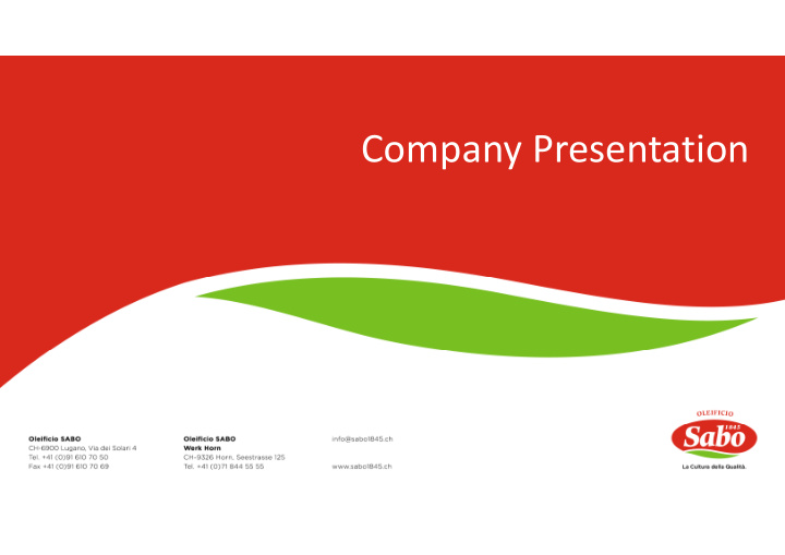 company presentation the history