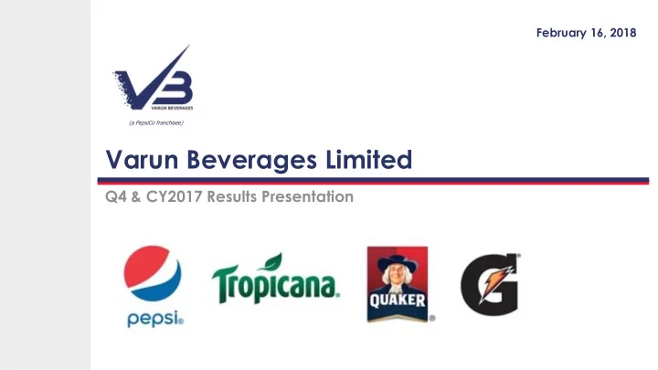 varun beverages limited