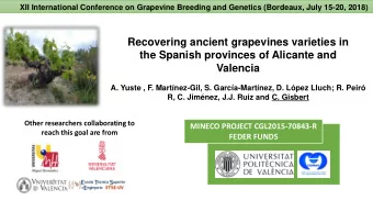 the Spanish provinces of Alicante and  Valencia  A. Yuste , F. Martnez-Gil, S. Garca-Martnez,