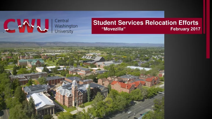 student services relocation efforts