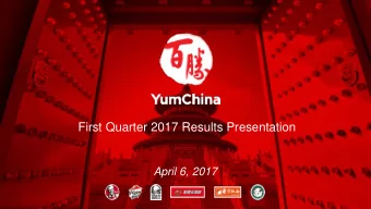 First Quarter 2017 Results Presentation  April 6, 2017  Cautionary Language Regarding
