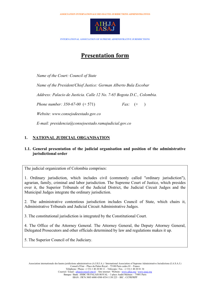 presentation form