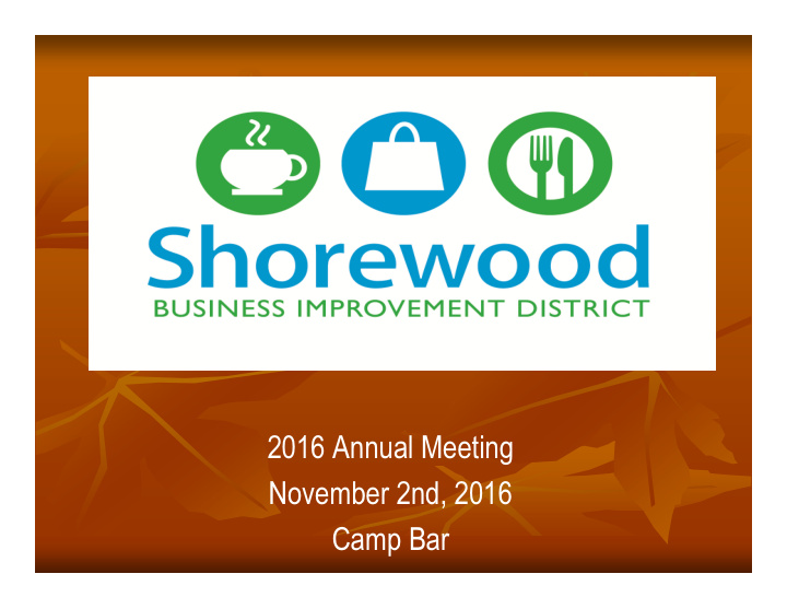 2016 annual meeting november 2nd 2016 camp bar what is a