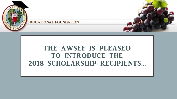 2018 scholarship recipients congratulations to