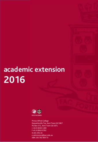 w pac.edu.au  e admissions@pac.edu.au  ABN 235 392 909 73  Anna Karenina by Leo Tolstoy; Ulysses by