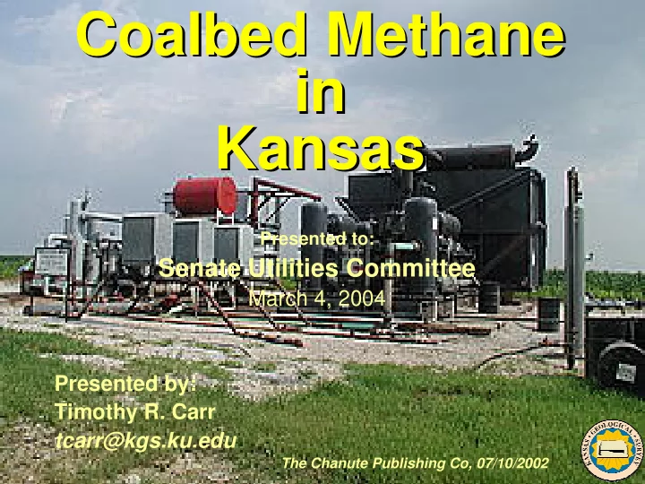 coalbed methane coalbed methane in in kansas kansas