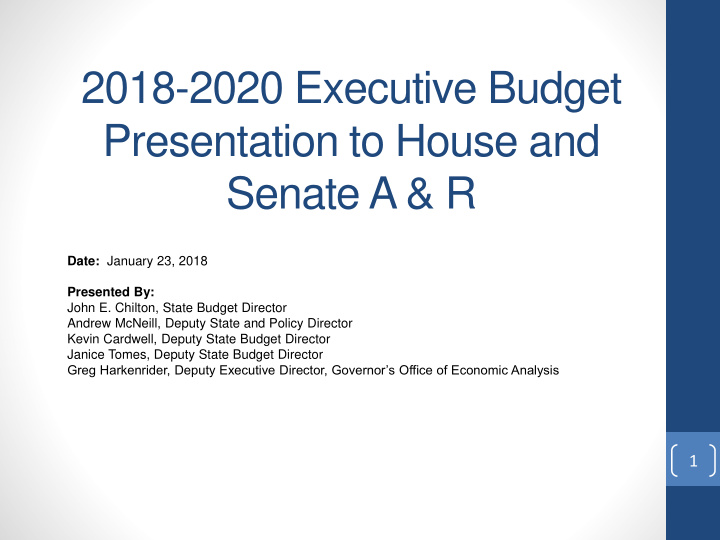 2018 2020 executive budget