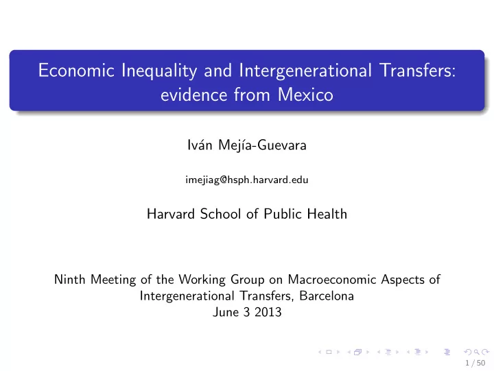 economic inequality and intergenerational transfers