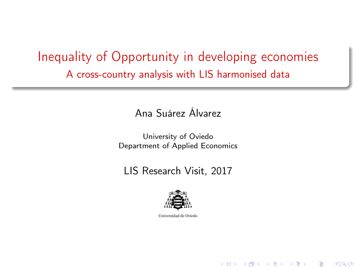 inequality of opportunity in developing economies